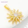 Trendy Rotatable Pendants Fittings18K Gold Plated Brass Sun /Sunflower/Four-Angle Star Charms Pendants For DIY Jewelry Crafts