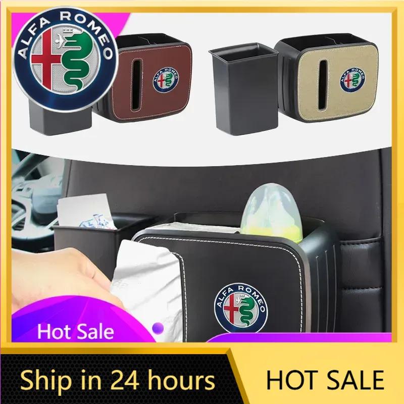 Car Stickers For Alfa Romeo Car Multi-Functional Tissue Box Water Cup Holder Storage Box For Alfa Romeo GT 147 159 156 166 Giuli