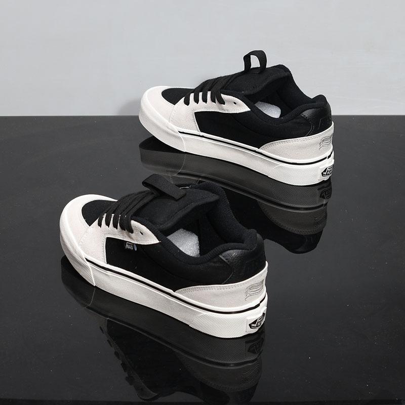 Pantofi de pânză neagră pentru bărbați, pantofi casual retro de antrenament moral de primăvară și toamnă, pantofi de bord pentru cuplu, respirabili, sport pentru studenți, dezodorizanți, pantofi la modă 0001