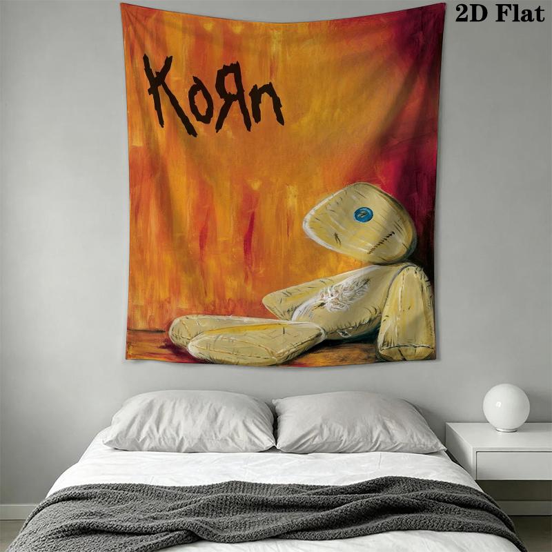 Korn Wall Tapestry Aesthetic Wall Hanging Printed Fabric Blanket Decorative Tapestries for Bedroom Living Room Home Decor