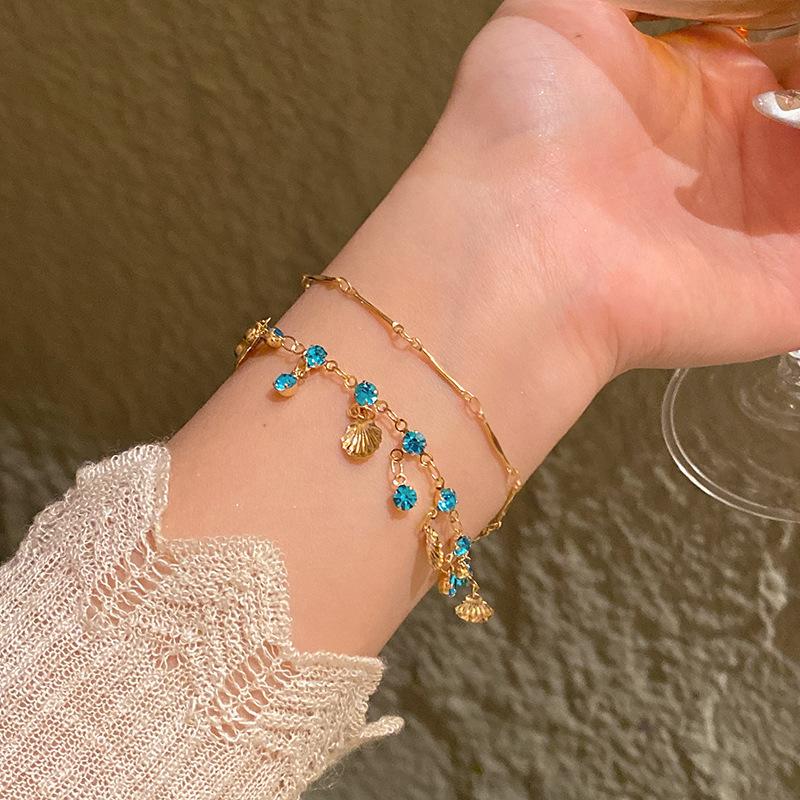 Light Luxury Niche High-end Pearl Bracelet Women's Korean Style Fashion Elegant Flash Zircon Love Bracelet Crystal Bracelet