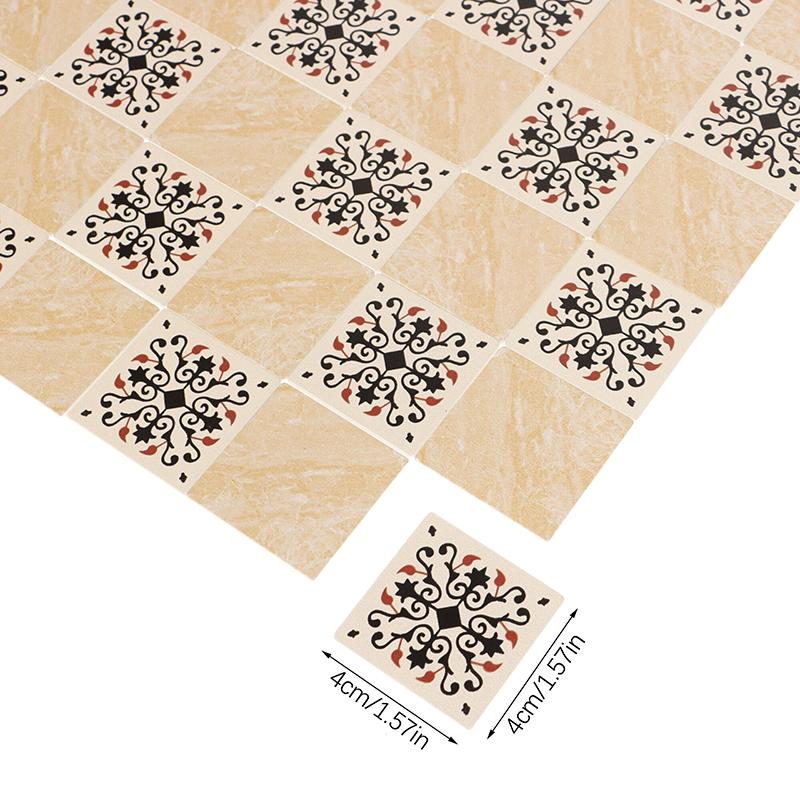 60Pcs 1/12 Dollhouse Mini Wooden Collage Floor Tiles Simulation Retro Wallpaper Model Dollhouse Micro Scene Construction Props