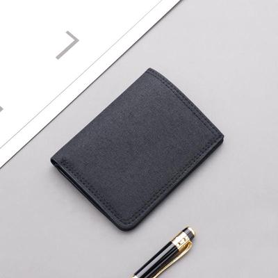 Herren Ultra-Dünne Vertikale Canvas Leder Geldbörse