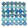 New Fashion 40pcs 12mm Mix Blue Colors Flower Style Flat back Resin Cabochons Cameo