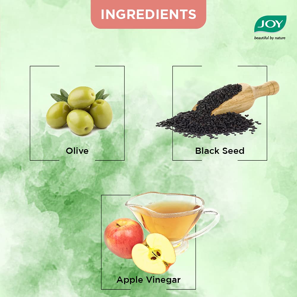 Joy Natural Actives 4 in 1 Deep Nourishing & Black Shine Conditioning Shampoo Apple Cider Vinegar for Dull Hair 2x340ml