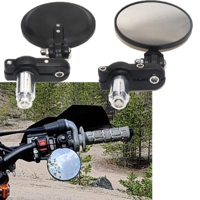 Miroir de moto universel en aluminium noir, extrémité de la barre de poignée, rétroviseurs latéraux de moteur, 2 pièces/ensemble 22mm