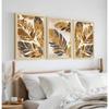 ArtX Paper Leaf Paintings For Wall Decoration, Home Decor Wall Art, Hotel Wall Painting for Living Room, Multicolor, Natural Wood Color Frames