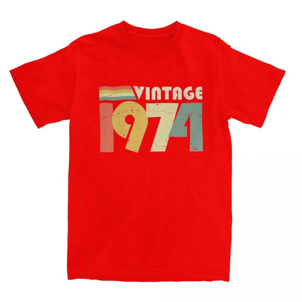 Leisure Vintage 1974 50th Birthday Gift T-Shirts Men Women's Pure 50 Years Old Tees Shirt Graphic Printed Clothes
