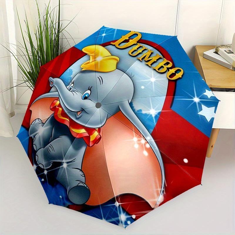 Disney Dumbo,Elephant,Circus Manual Opening and Closing Umbrella - 8-Rib Reinforced Folding Design, Lightweight and Portable, Suitable for D