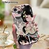 Phone Case: 2D Flat, Suitable for iPhone 18 17 16 15 14 13 12 Pro, Cat Ear Girl, Perfect Holiday Gift for Christmas and Halloween