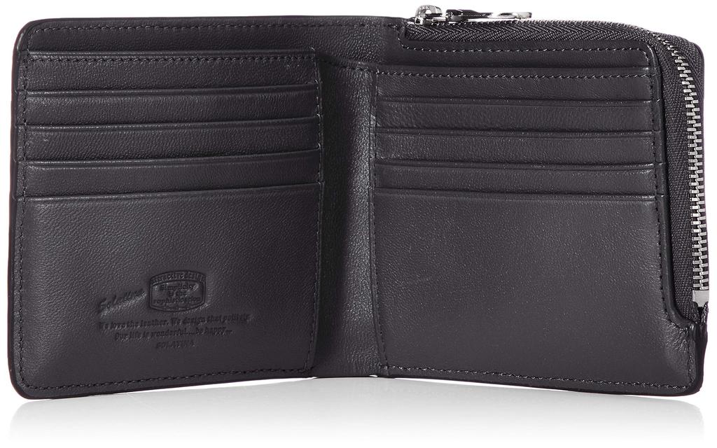 Soratina Folding Wallet with Fractal Italian Embossed Leather Pass Case, Black