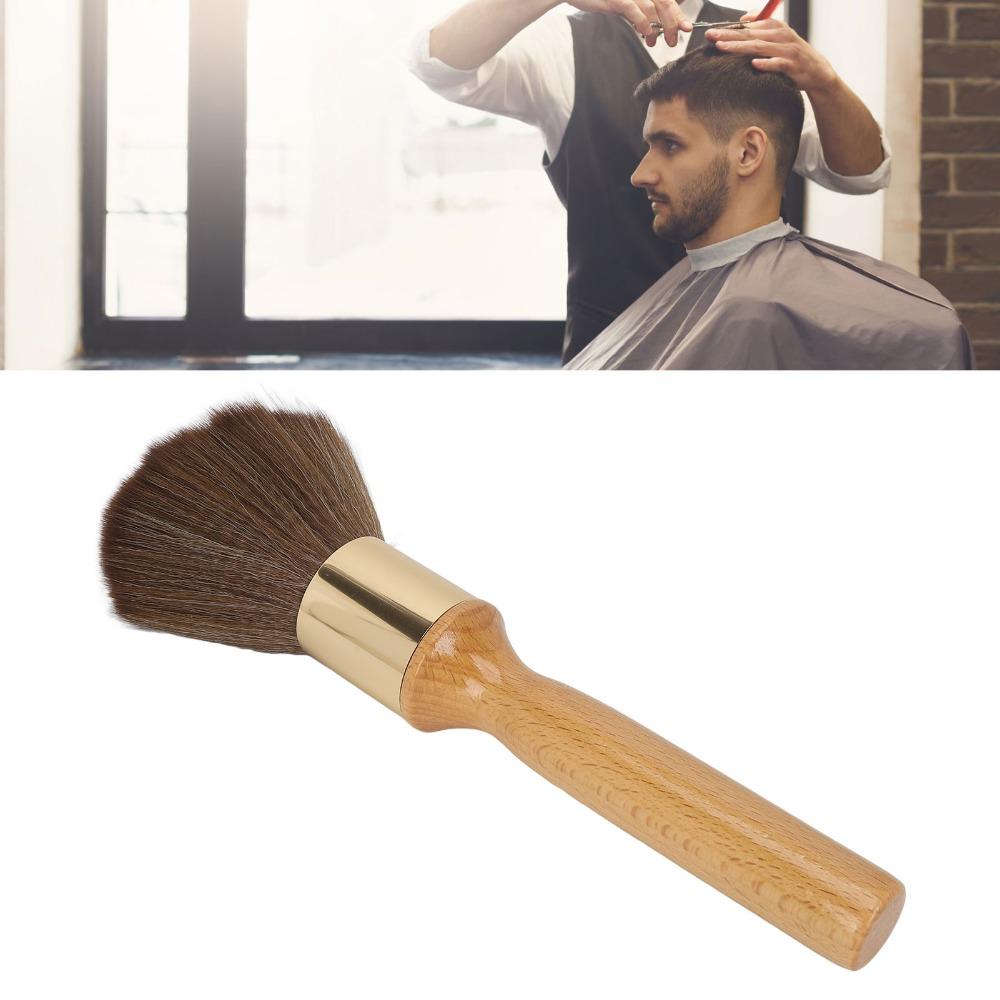 Ergonomic Handle Broken Hair Brush Beech Wood Barber Neck Duster Wooden Neck Duster  Barber Use