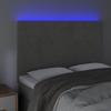 vidaXL LED Kopfteil Hellgrau 144x5x118/128 cm Samt