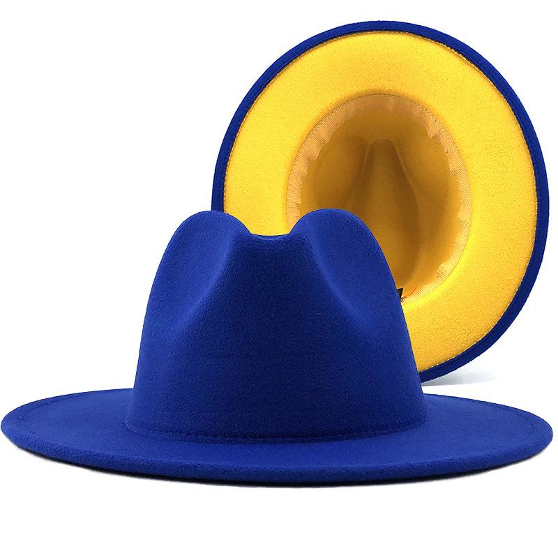 Hot-selling woolen top hat, new wild card, big red hat, ethnic style jazz hat, cashmere felt hat.