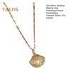 Hollow Shell Faux Pearl Necklace Golden Shell Pendant Necklace Jewelry Gift for Wedding Anniversary Birthday
