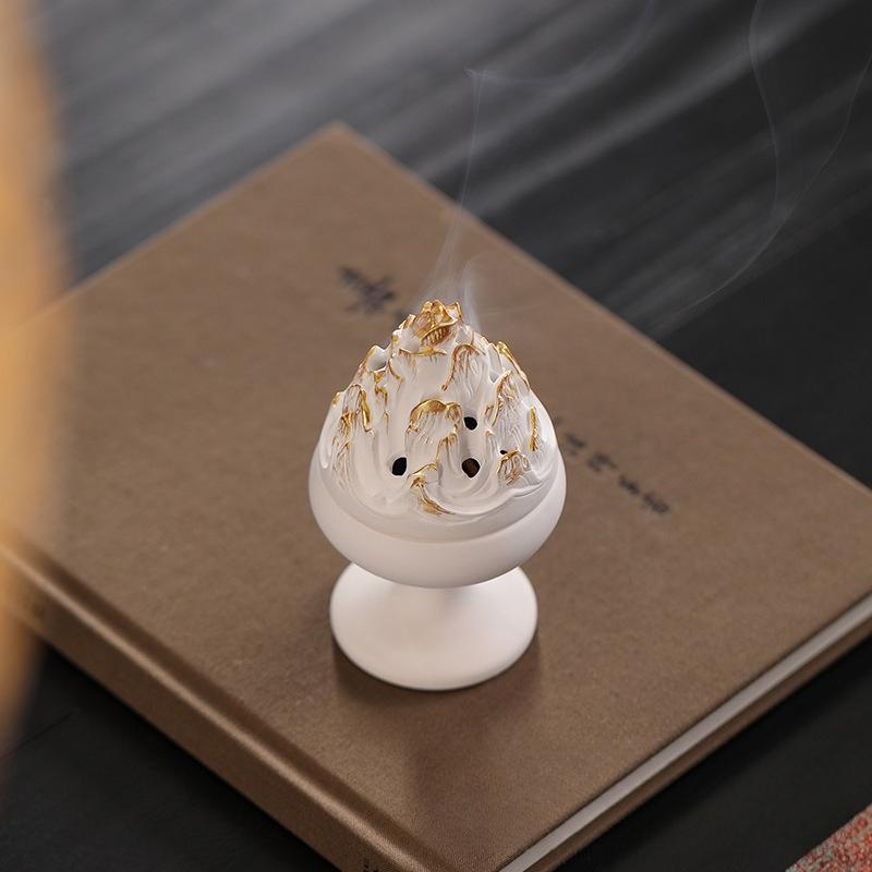 Vintage Boshan Furnace Tower Incense Burner Creative Incense Path Gypsum Incense Burner Ornament Sandalwood Incense Burner
