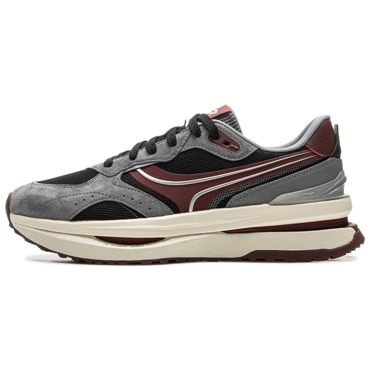 Li-Ning Sport Lifestyle Unisex Low Top Casual Shoes Grey Black Red AGCU519-3 45