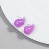 New AB Colorful Chunky Teardrop Earrings Dupes for Women Smooth Hollow Thick Water Drop Earring Hoops Trendy Jewelry Lightweight