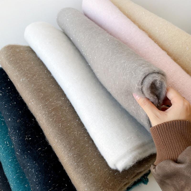 Winter fashion versatile scarf solid color mohair thickened warm scarf women's shawl