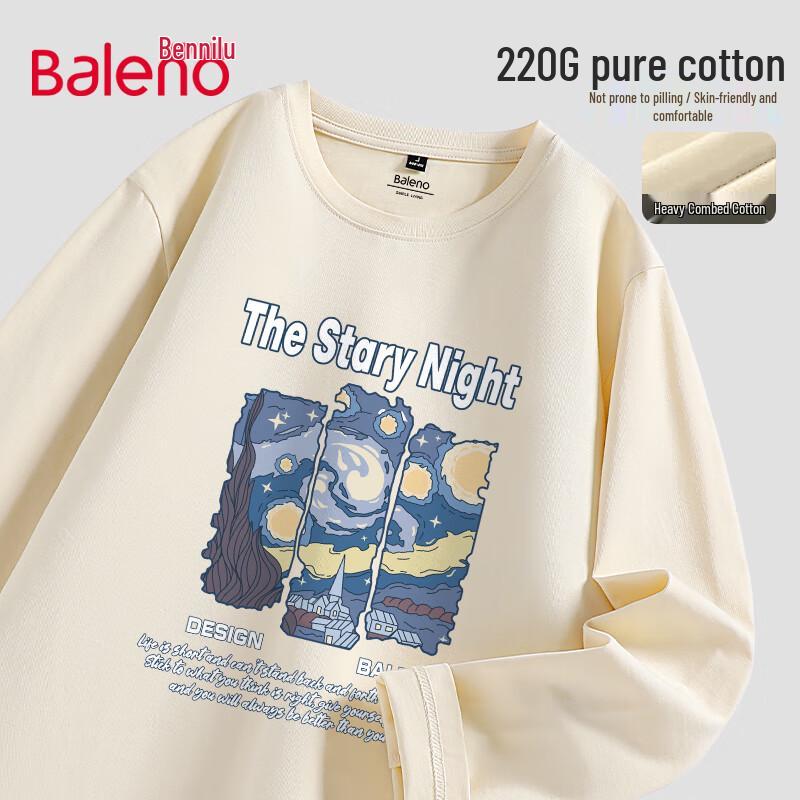 Baleno Men s Artistic Print Loose Fit Long Sleeve T-Shirt 2XL