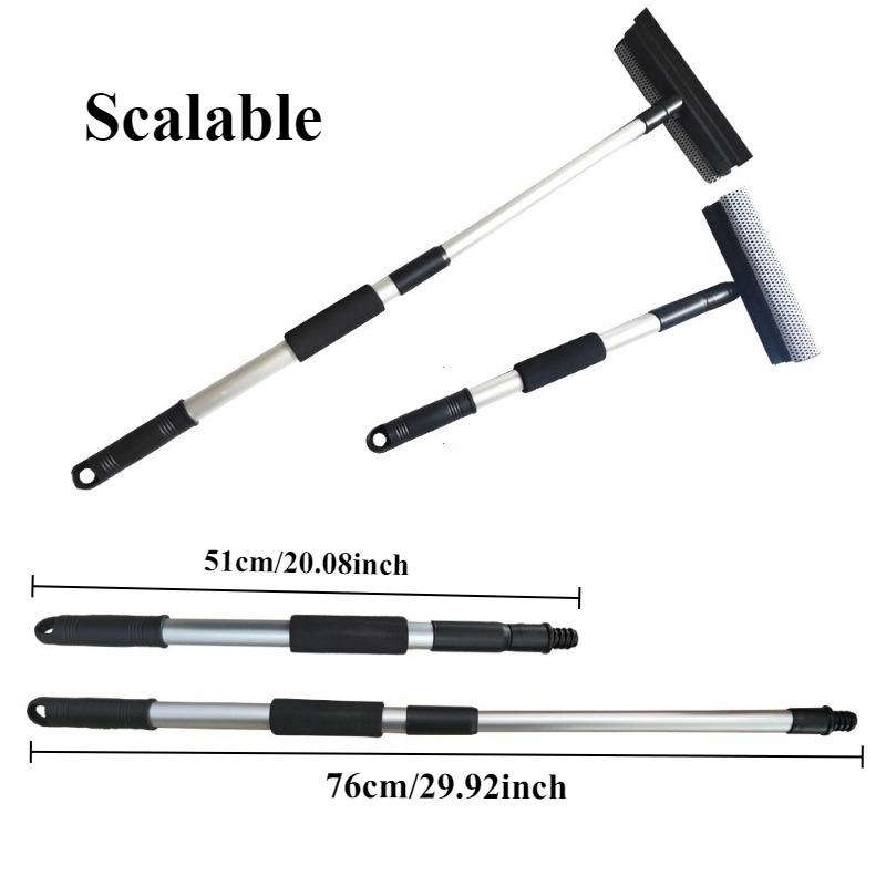 New Double-Sided Glass Brush T-Shaped Scraper With Extended Handle Detachable Double-Sided Cleaning Tool For Car Interior