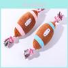 Durable Interactive Plush Dog Toy With Sound Cotton Rope Olive Football Design Wholesale