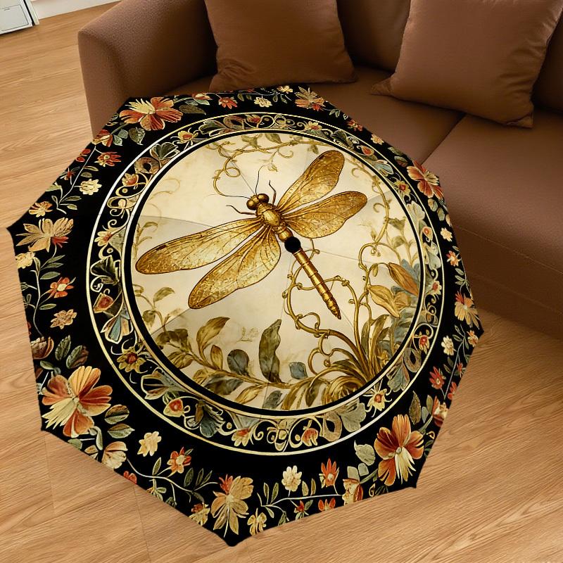 1PC Dragonfly Floral Umbrella-8-Rib Reinforced, Automatic Open, Lightweight & Durable, Cute Fashion Accessory for Outdoor-K1266
