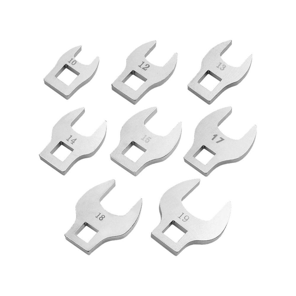 8Pcs 10-19mm Crowfoot Wrench Set Movable Head 3/8" Drive Crowfoot Wrench Set  Hard-To-Reach Areas
