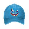 Playful Halloween Pumpkin Smile Grap Washed Baseball Cap Outdoor For Womens Unisex FeUnisex Dad Hat