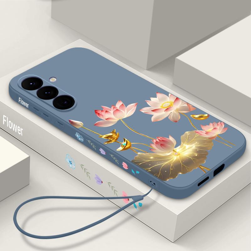 Floral Pattern Case For Samsung Galaxy S26 S25 Ultra S24 S23 S22 Plus S21 FE A15 A16 A17 A35 A36 A54 A55 A56 5G Soft Cover