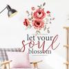 Creative Pink Rose Quotes Wall Sticker for Bedroom Living Room Study Home Decoration