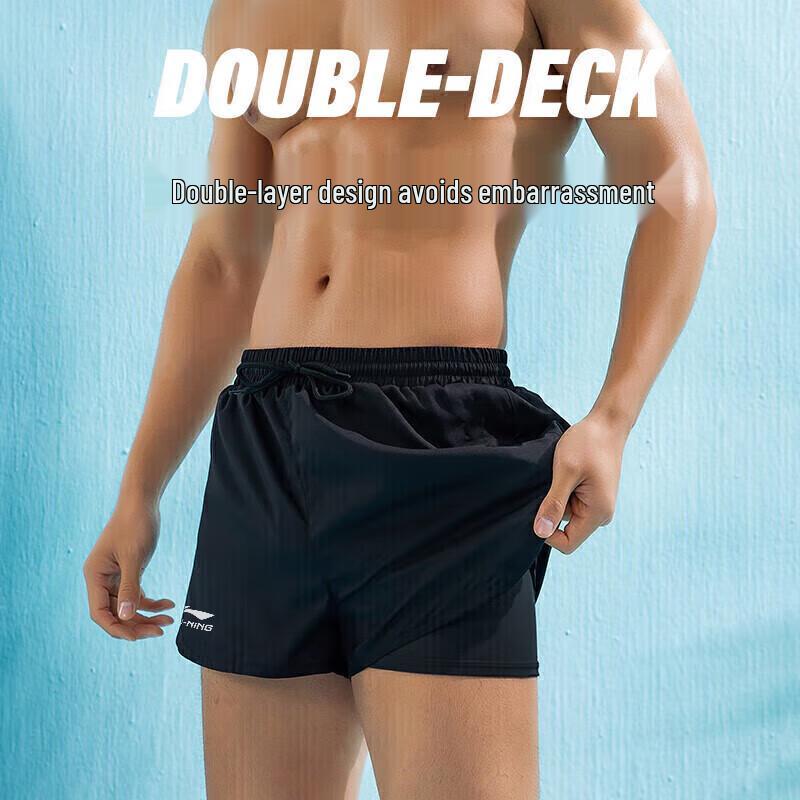 Li-Ning Men's Square Leg Swim Trunks