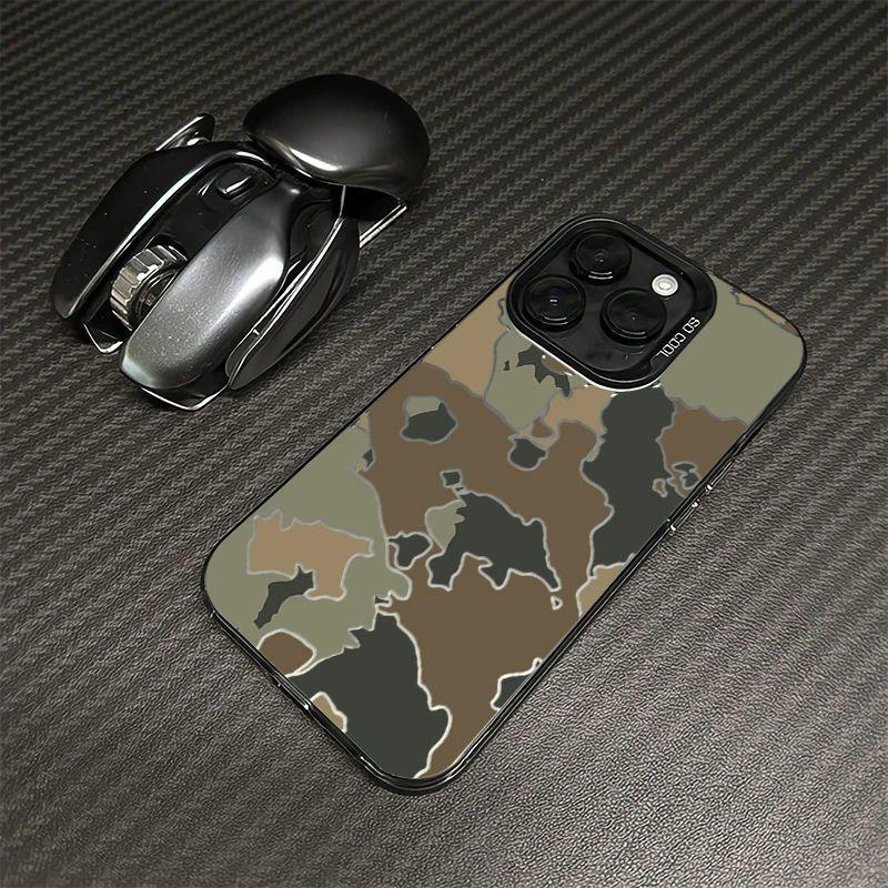 Hollow camouflage phone case for iPhone 16 15 14 13 12 11 Pro/ Max/Plus anti-fingerprint shock-proof rear cover iPhone 15 Pro