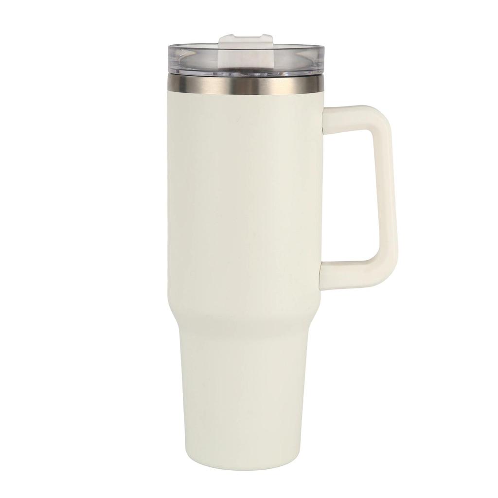 40oz Stainless Steel Beer Mug with Handle and Straw