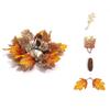 Fade Resistant Artificial Maple Mini Wreath Rustic Harvest Wreath Pumpkin Garland  Tabletop Decor