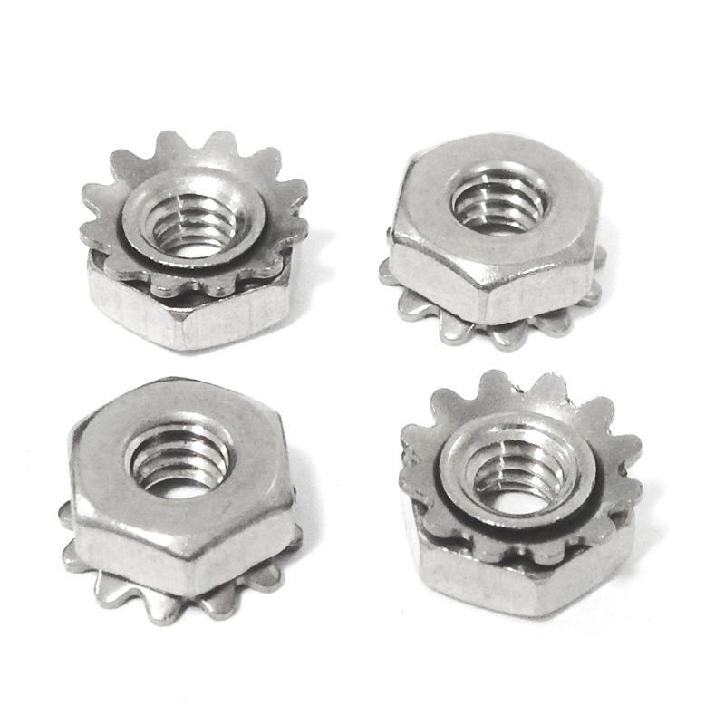 American Standard 304 Stainless Steel Serrated K-Type Nut, Multi-Tooth Screw Cap #M3-M8
