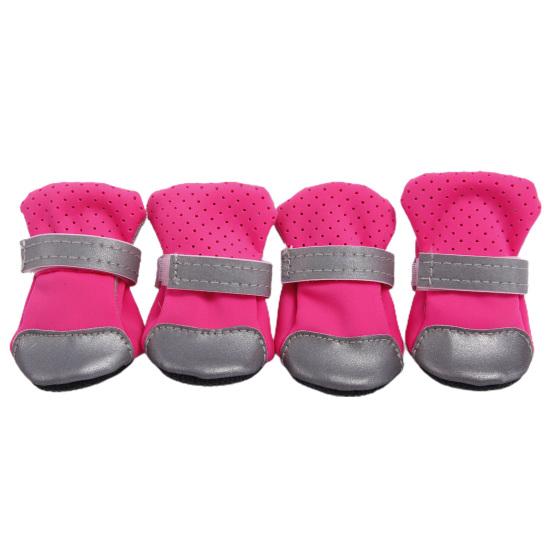 4Pcs Reflective Dog Puppy Shoes Pomeranian Teddy Bichon Soft-soled Pet Boots