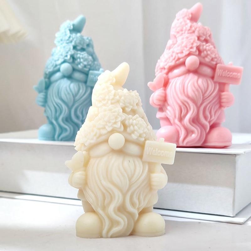 Valentine Silicone Gnome Mold Cute Aromatherapy Candle Mold Epoxy Dwarf Plaster Mold for DIY Soap Present Candle Making