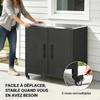 Metal Garden Shed, Stainless Steel Roof, Wheels, Black