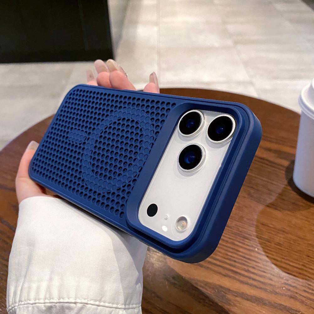 Trendy Hollow Mesh Cooling For Magsafe Case For iPhone 17 Air 16 15 14 13 12 Plus Pro Max Magnetic Honeycomb Breathable Cover