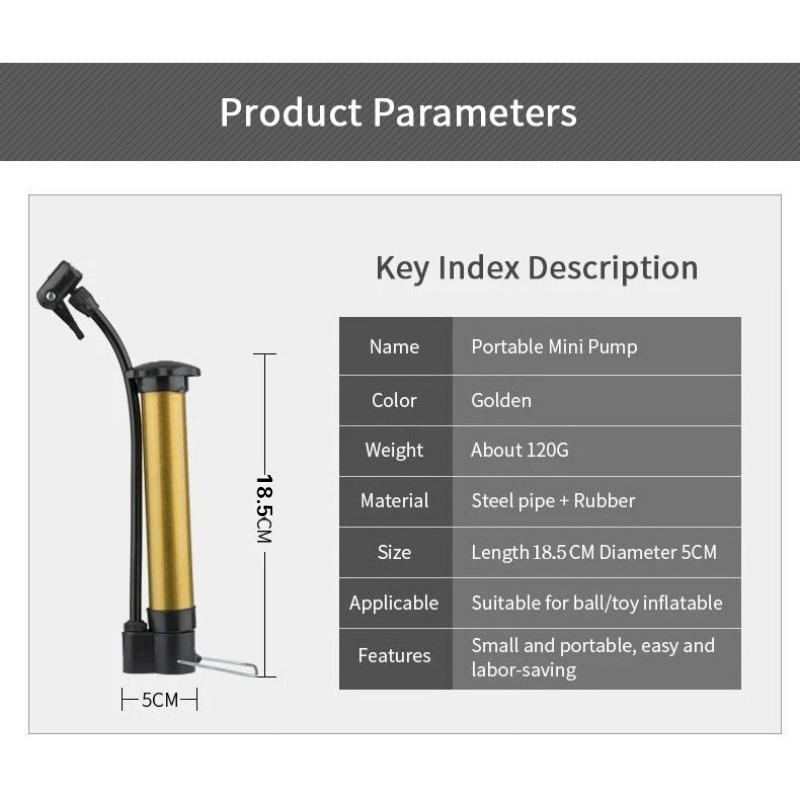 1Pcs Bicycle Pump Inflator Cycling Hand Mini High Pressure Bicycle Pumps Air Ball Pump For Football Basketball Bike Accessories