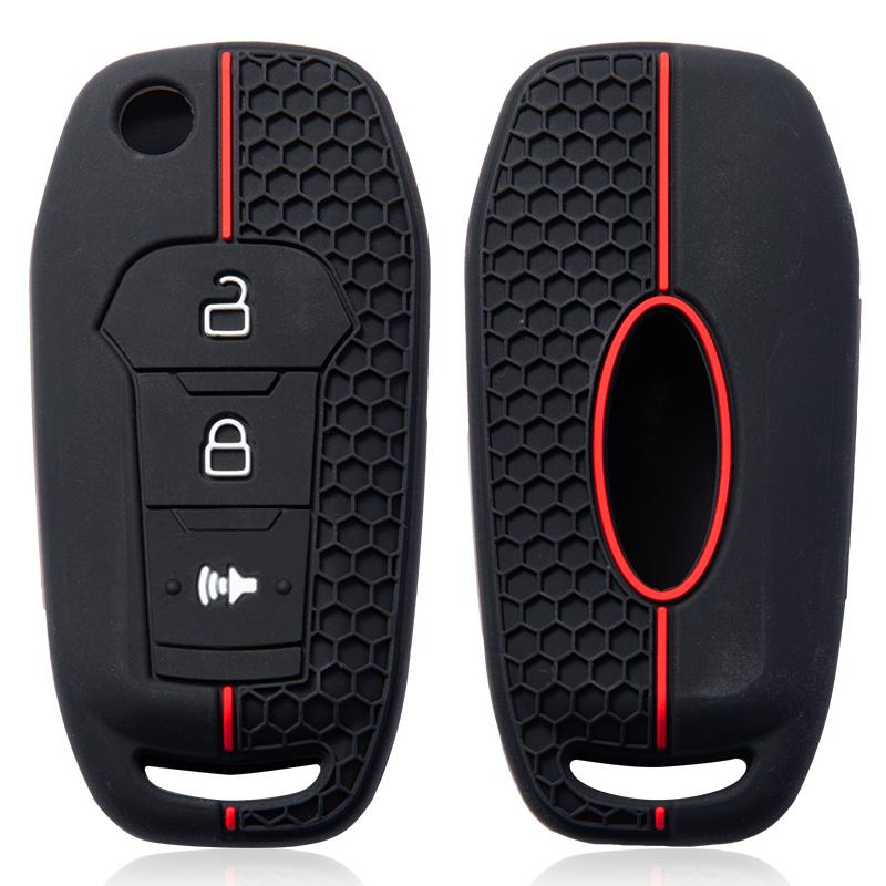 Key Protection For Ford Mustang Fusion Explorer Ka Focus S-Max Fiesta Silicone Car Key Case Cover Accessories