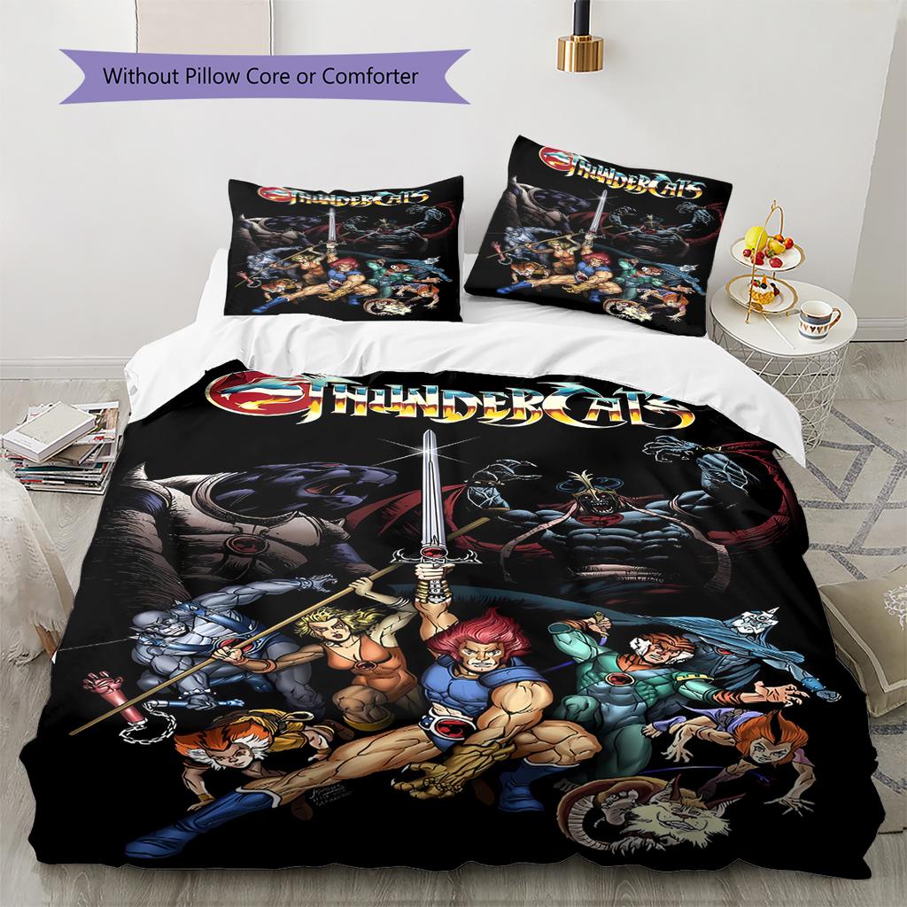 H260212ThunderCats Pattern Bedding,Quilt Set Quilt Cover Pillowcase Home Birthday Gift (1 * duvet cover + 2 * pillowcase, without core)