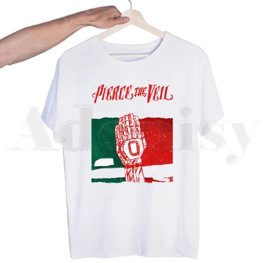 

Pierce The Veil Пост-хардкор группа Футболки для фанатов музыки Мужская мода Летние футболки Футболка Топ Футболки Уличная одежда Харадзюку Смешные 2XL