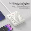 Multifunctional Power Strips Desktop Charging Station 5ft Extension Cord Desktop Receptacle for Office and Travel