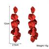 Red Blue Colors Long Tassel Petals Earrings For Women Girl's Earing Lady Temperament Brincos Pendientes