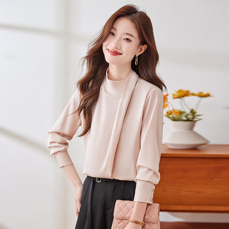 Tluoman Women's Stand-Collar Long-Sleeve Shirt