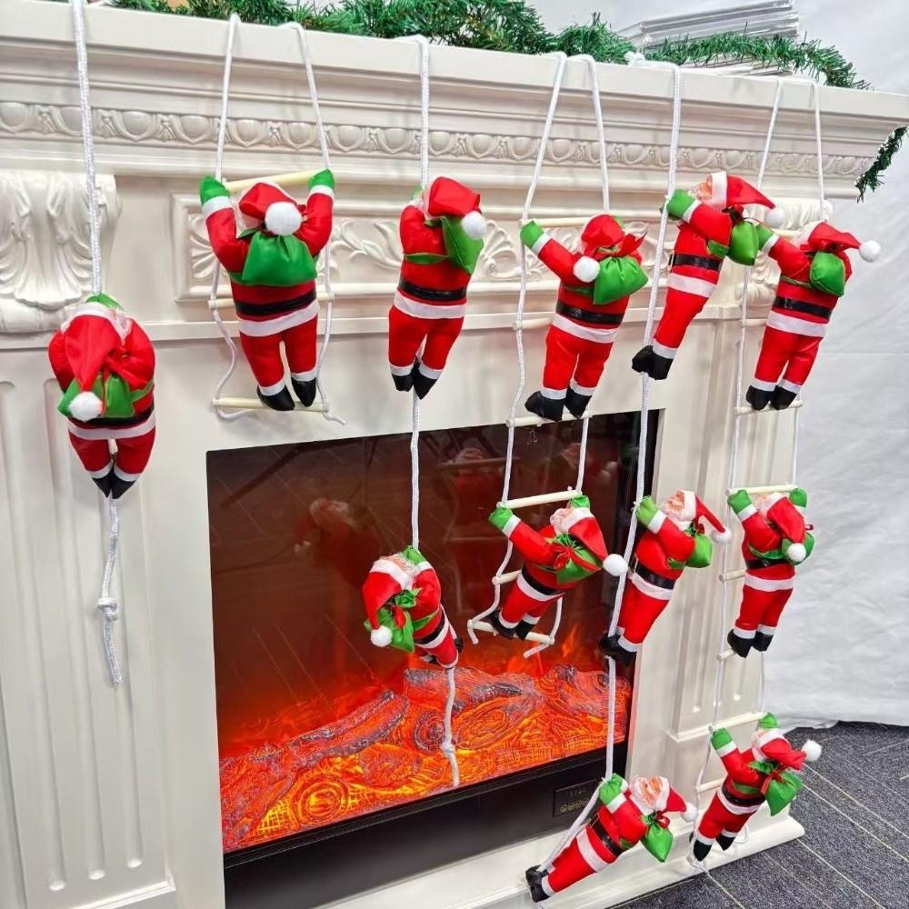 Rope Ladder Climbing Santa Decoration Soft Hanging Decoration Santa Pendant Christmas Tree Decor