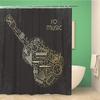 Music Rock Shower Curtains Rap Radio Shower Curtain Bathroom Decorative Waterproof Polyester Fabric Bathtub Screen With Hooks