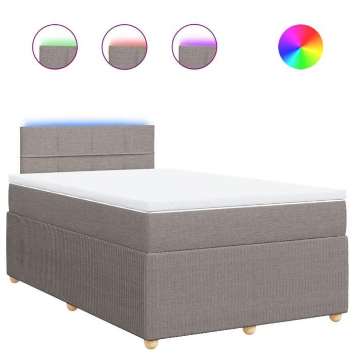 VidaXL Sommier à lattes de lit avec matelas Taupe 120x200 cm Tissu 3289727